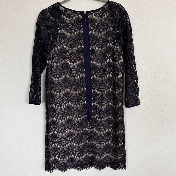 Tibi eyelash lace overlay navy mini cocktail evening dress size 6 - Picture 6 of 8